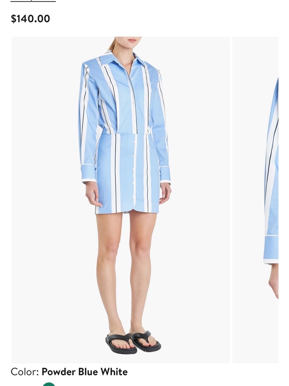 Grey Lab Powder Blue & White Stripe Shirt Dress